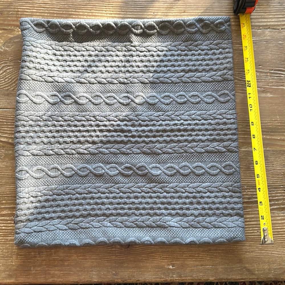 Gray Textured EURO Pillow case with zipper 17.5 x 17” Qty 1.